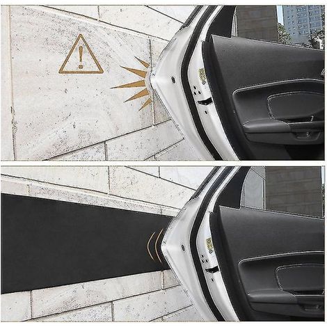 Lot de 4 protections de portière auto 200x20cm, pare-chocs mural garage en caoutchouc, butoir de parking sécurité, bande anti-chocs voiture (1/5)