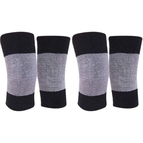 BUNTHAUS 2 paires de genouillères chaudes, coloris noir et gris, manchons de compression hiver (1/5)