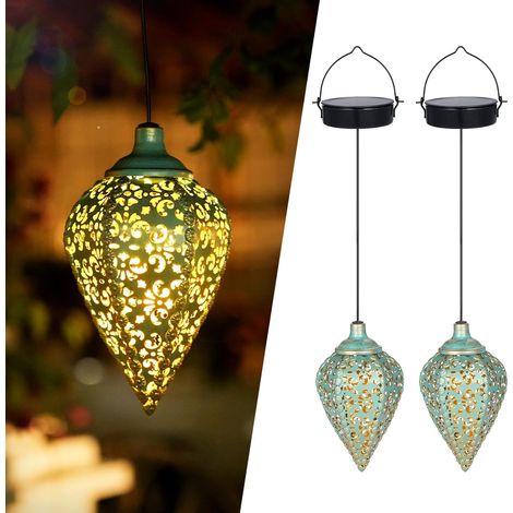 Lanterne solaire jardin motif floral oriental