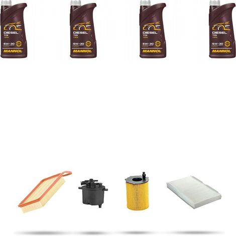Kit tagliando 4 FILTRI e 4L OLIO compatibile con Citroen C3 1.4 hdi 70 50kw dal 2001 al 2009 (1/5)