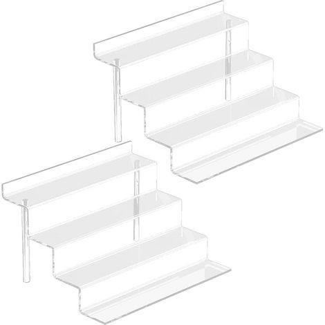 Espositore rialzato in acrilico (2 pezzi), ampio espositore da tavolo per profumi, cupcake, statuette, dessert e prodotti di bellezza (23 cm x 18 cm) (1/5)