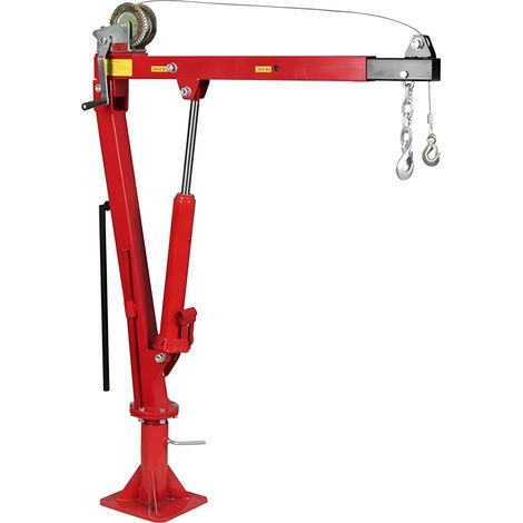 Grue Hydraulique de Levage Pliable Pivotante 0.9T Hayon pick up avec bras reglable 360° + Treuil