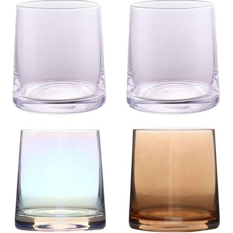 Ensemble de 2 gobelets à bain de dents en verre pour hôtel et usage domestique, style simple, couleur suie multicolore (1/5)