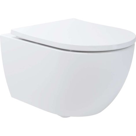 kielle Oudee - WC sospeso con sedile Softclose, Vortex Rimless+, bianco 30102020-SET2 (1/5)