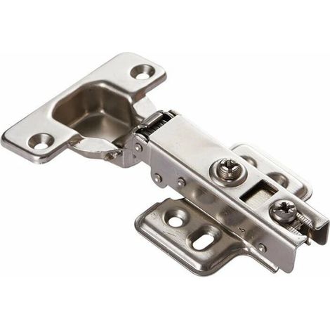 Lot de 8 charnières de porte à fermeture amortie 110°, acier, clip-on plaque 35 mm, pour cuisine et armoire – DELKEVIC (1/5)