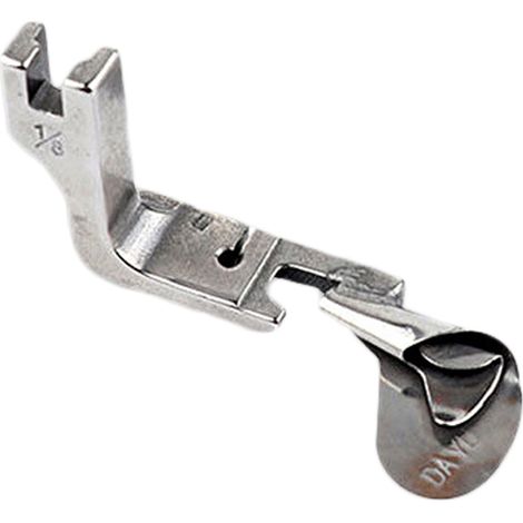 Pied de surjeteuse courbé pour machine à coudre, pied rouleau ourlet 1/8 (0.3 cm) pour ourlets arrondis (1/5)