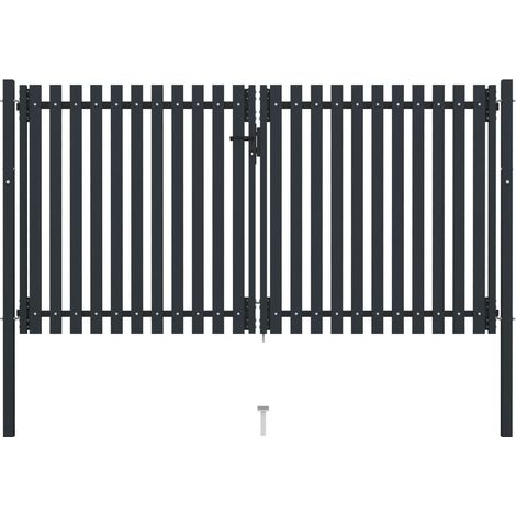 Portail double en acier 300 x 175 cm anthracite vidaXL