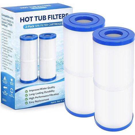 Lot de 2 Filtres de Spa, Filtres de Remplacement pour Spa Compatible avec Unicel C-4326, Filbur FC-2375, Pleatco PRB251N (1/5)