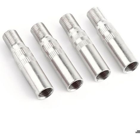 Bouchons De Valve - Extensions De Tige De Valve Automobile En Laiton Chromé - Pour Voiture Camion Van Caravane - 4 Pièces (1/5)