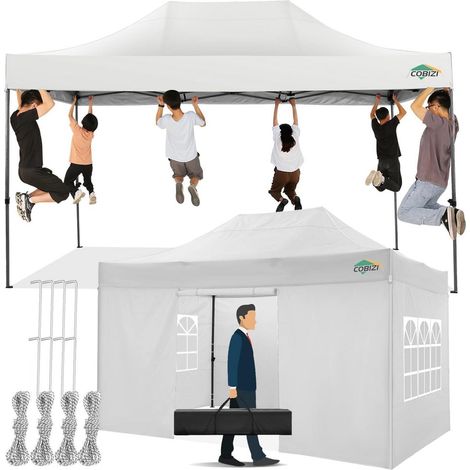 Faltpavillon 3x4,5m wasserdicht mit 4 Seitenwänden, stabil, winterfest (1/5)