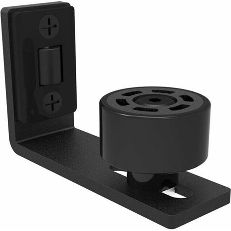 Kit de quincaillerie pour porte de grange Guide de sol réglable for porte de grange coulissante Guide mural noir avec vis Facile à installer en douceur et en silence ( Color : 1 UK , Size : ONE ITEM ) (1/5)