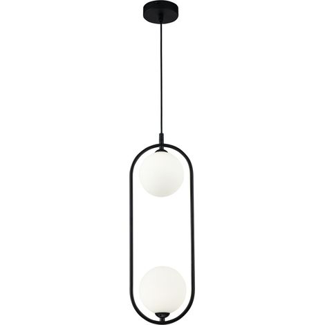 Lampada pendente Modern in Metallo Ring Nero (1/2)