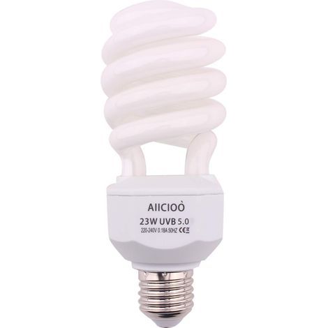 UVB-Lampe 23W mit E27-Sockel für Reptilien, Schildkröten, Eidechsen, Sukkulenten und Pflanzen im D3-Terrarium (1/5)