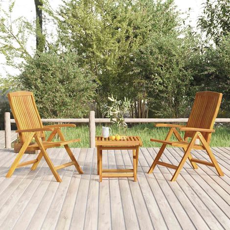 3-tlg. Garten-Lounge-Set Massivholz Teak (1/5)