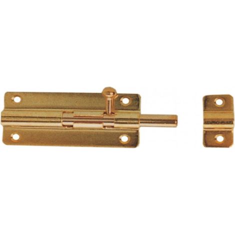 CATENACCIO SAGOMATO PER MOBILI CON CONTROPIASTRA 80MM - IN OTTONE LUCIDO