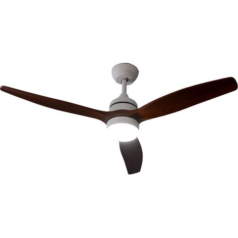 Cecotec Ventilatore da soffitto con luce e telecomando da 52" EnergySilence Aero 5230 White&BlackWood. Motore DC 40 W, 3 pale (1/3)