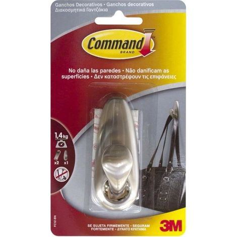 El gancho metÃ¡lico de color nÃ­quel pulido Commandâ¢ es la soluciÃ³n perfecta para colgar objetos cotidianos en el hogar de manera segura, prÃ¡ctica (1/2)
