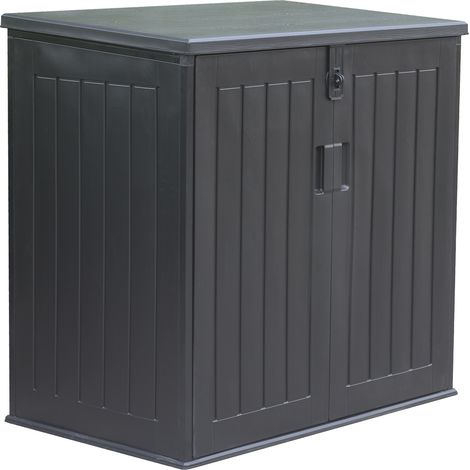 Arcón Exterior para Jardín Gardiun Soften 775 Litros 116x71x109/112,5 cm Baúl de Resina con Amortiguador, Suelo y Puertas