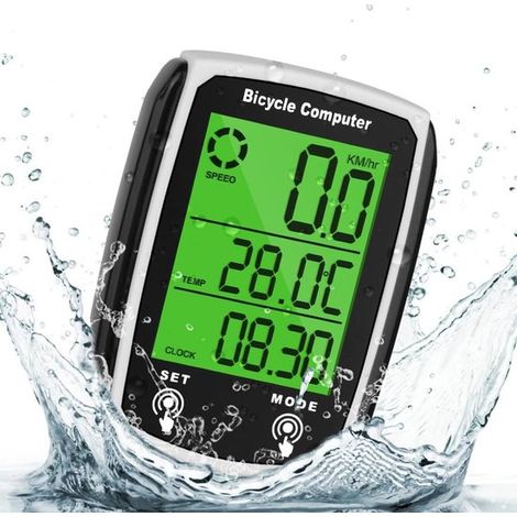Weißer Fahrradcomputer mit GPS, 19 Funktionen, IP54 wasserdicht Geschwindigkeitsmesser, Kilometerzähler LCD Touchscreen mit Hintergrundbeleuchtun (1/4)