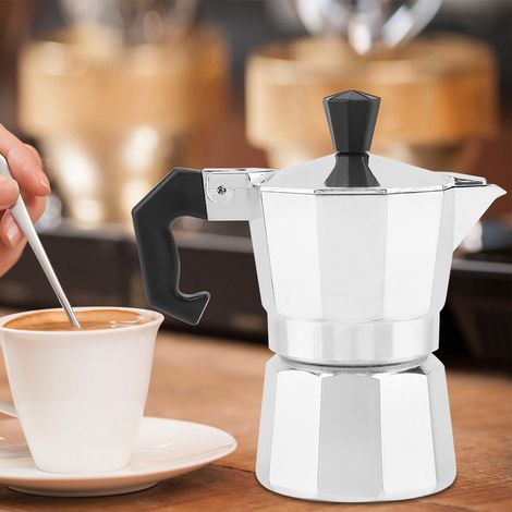 Cafetière Moka Italienne en Aluminium 50ml (1 Tasse) - Percolateur Expresso pour Cuisinière, Maison & Bureau (1/5)