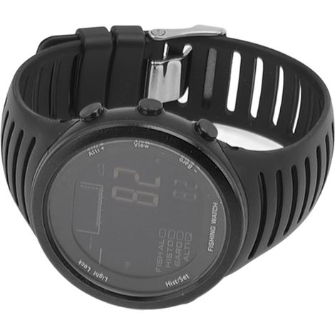 Montre baromètre de pêche multifonctionnelle pour l'extérieur, étanche, avec altimètre, baromètre et thermomètre FR720B, noire (1/5)