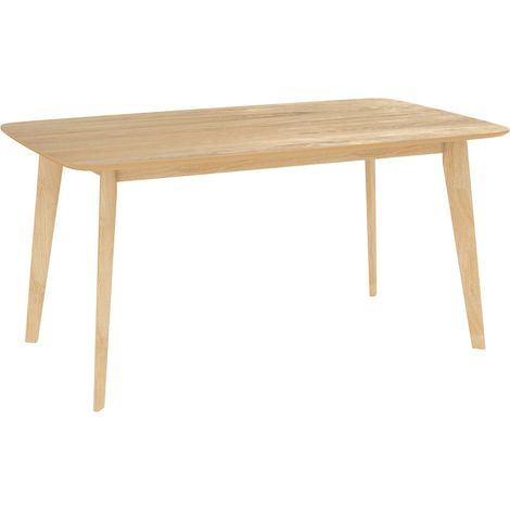 Mesa de comedor rectangular de madera clara, 6 personas - Oman