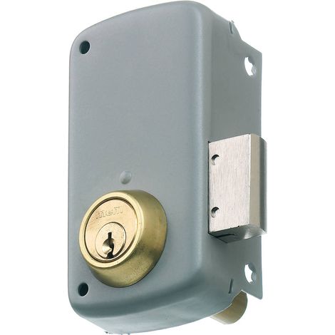 mcm cerradura sobreponer 2556cp-50-izda gris cilindro europerfil