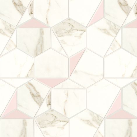 Mosaïque effet Marbre Blanc Calacatta Prima Hexa 29x25,1x0,85 cm Silk Faventa - Mur intérieur (vendu par carton de 0,4367 m²) - RO'MA CARRELAGE