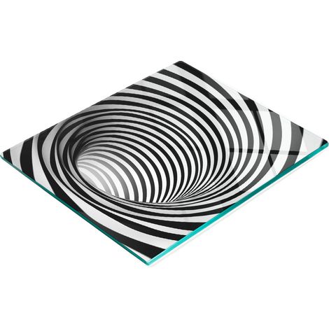Vassoio decorativo in vetro con grafica 3D per servire snack, 60x52 cm (1/5)