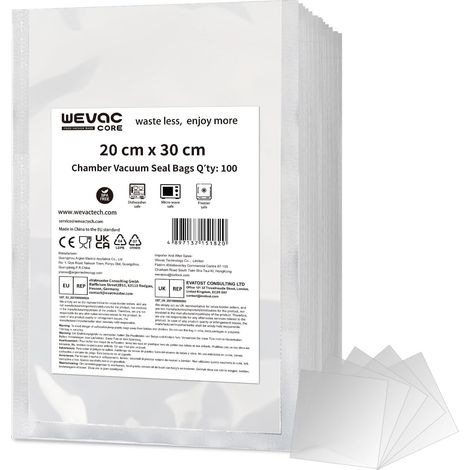 Sacs Sous Vide Lisses 20x30cm 100pcs pour Machine à chambre (1/5)