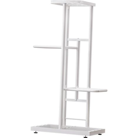 VURAHOME - Presentoir A 4 Niveaux Pots De Fleurs Support De Plante Support De Plante Echelle De Rempotage Support De Jardiniere Support De Stockage Robuste, Blanc - Blanc (1/4)