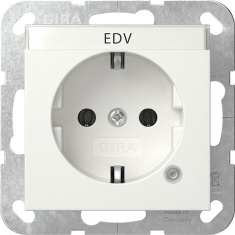 Gira SCHUKO-Steckd. Kontroll + BSF System 55 Reinweiß [445203], 4452 03