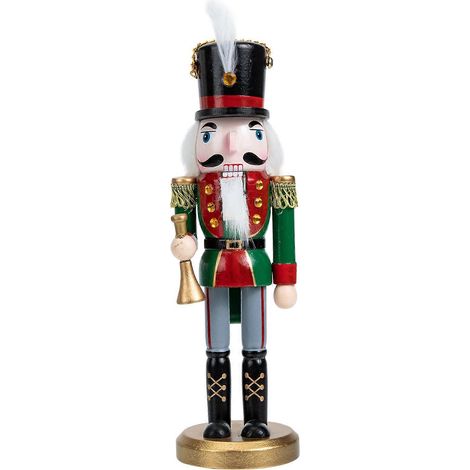 Casse-noisette en bois créatif, ornement de soldat de bois créatif, joli décor-25x7.5cm-Green (1/2)