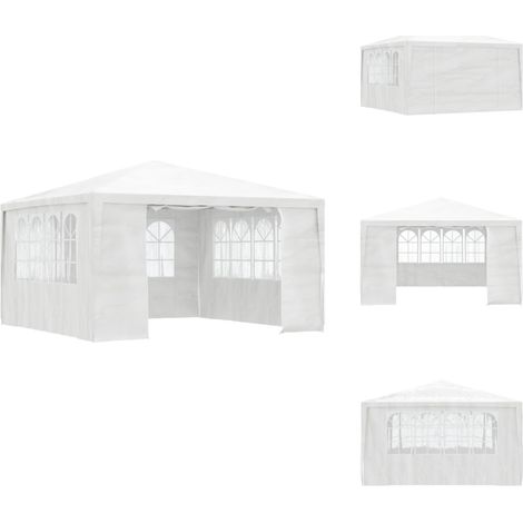 Tente de réception avec parois latérales 4x4 m Blanc 90 g/m² - Tente De Réception - Abri Jardin - Gazebo - Parasol - Auvent (1/5)