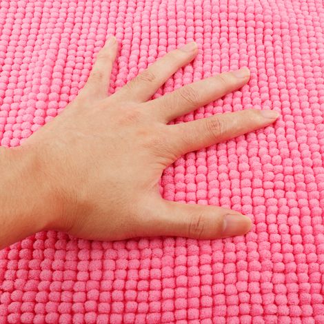 Tapis rond tissé, ultra doux et antidérapant, idéal pour la décoration de la chambre et du salon. (1/5)