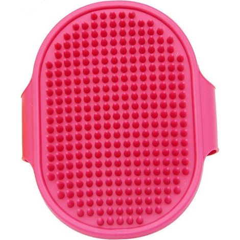 2-teiliges Hundepflege-Bürstenset: Shampoo für Haustiere, Badebürste, Massagegerät, Gummikamm mit verstellbarem Ringgriff (Rot) (1/5)