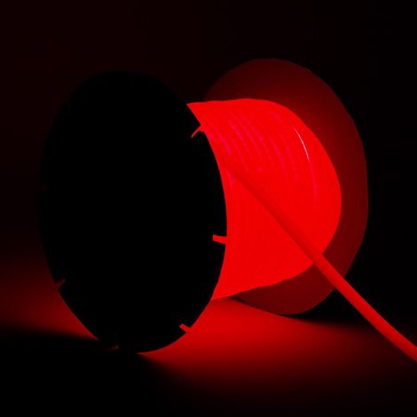 Striscia LED Neon Regolabile 220 V Bobina da 50 m Circolare 8 W/m Taglio ogni 100 cm IP65 N-FLEX14 Rosso