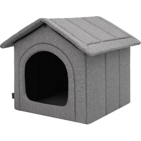 Niche pour animaux de compagnie, coin pour chien,XL: refuge pour animaux, chenil pour chien, R1 - 32 x 38 cm, Lin écologique graphit (1/4)