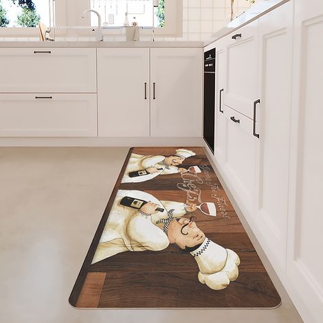 Dicke, ermüdungshemmende Fußmatte, wasser- und ölabweisend, extra rutschfeste Küchenmatte, PVC-Küchenteppich – Chef – 44 x 120 cm x 8 mm