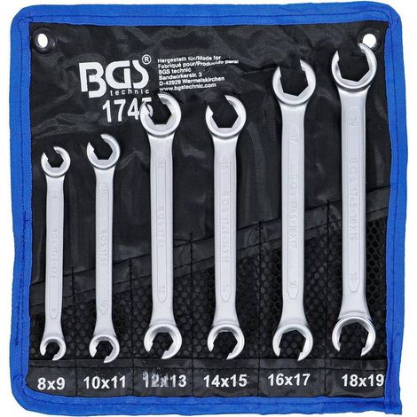 Jeu de Clés à Tuyauter 6 pcs - 8 x 9 à 18 x 19 mm - Acier Résistant - Polyvalence et Précision - D-Work
