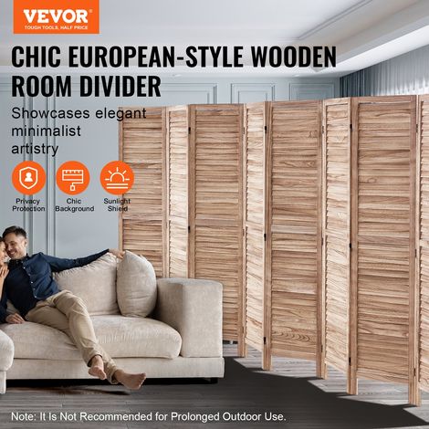 Cloison de Séparation en Bois, Séparateur de Pièce Pliable à 8 Panneaux, Paravent de Confidentialité Intérieur à Volet 325x170 cm,… (1/5)