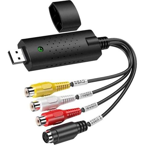 Boîtier de capture audio, convertisseur audio vidéo USB 2.0 de capture vidéo, VHS analogique vers numérique pour Windows 10/8/7/VHS (1/5)