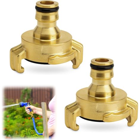 2 Stück Messing Schnellkupplung, gardena hahnverbinder mit 1/2 Zoll Steckkupplung Klauenkupplung Adapter Gartenschlauch Schnellkupplungen für Gartenschlauch Verbinder Steckkupplung (1/5)