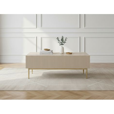 BOBOCHIC - Table basse KASHA Pieds or Beige (1/4)