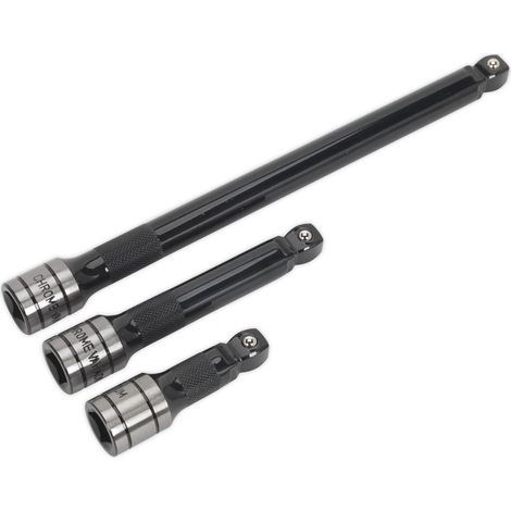 Sealey Premier Black Wobble/Rigid Extension Bar Set 1/2""Sq Drive 3pc AK7692