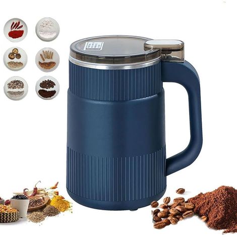 Elektrische Hochgeschwindigkeits-Getreide-, Gewürz- und Kaffeemühle mit 1 Liter Fassungsvermögen (28.000 U/min, Edelstahl) (1/5)