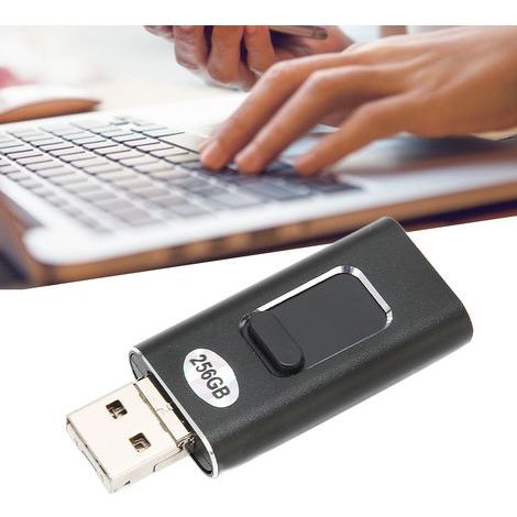 256GB USB 3.0 Flash Drive with Dual USB-C and USB-A Connectors, Plug & Play High Speed for Phone, Tablet, PC (1/5)