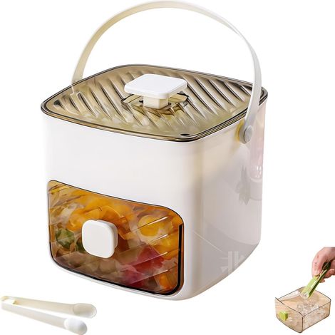 Bac à Glaçons avec Couvercle – Moule Pressant avec Rangement Intégré, 48 Glaçons en Silicone Flexible, Facile à Démouler, Sans BPA – Idéal pour Congélateur, Maison et Camping (Blanc) (1/5)