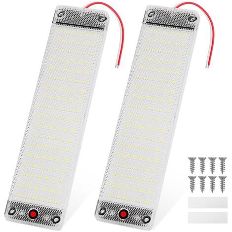 BUNTHAUS 12V Barre de Lumières Intérieure à LED Lampe Eclairage Voiture Lumineuse avec Interrupteur pour 12V-85V Bateau Van Camping Camion 2 Pièces (1/4)