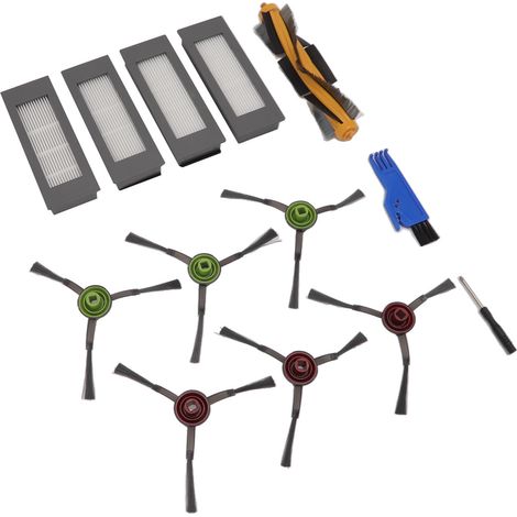 Ersatz-Kehrmaschinen-Set für Yeedi VAC VACmax VAC Station: Hauptbürste, Seitenbürsten, Filter und Schraubendreher (1/5)